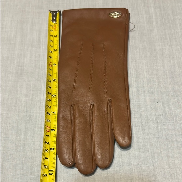 NWOT Coach Elegant Brown Leather Gloves - Picture 5 of 6